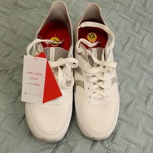 Redvanly Men’s White Athletic Sneakers with Gray Accents